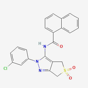molecular formula C22H16ClN3O3S B2947719 N-[2-(3-chlorophenyl)-5,5-dioxo-4,6-dihydrothieno[3,4-c]pyrazol-3-yl]naphthalene-1-carboxamide CAS No. 681266-60-4