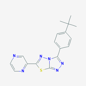 molecular formula C17H16N6S B294772 3-(4-Tert-butylphenyl)-6-(2-pyrazinyl)[1,2,4]triazolo[3,4-b][1,3,4]thiadiazole 