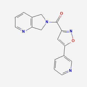 molecular formula C16H12N4O2 B2947720 (5-(pyridin-3-yl)isoxazol-3-yl)(5H-pyrrolo[3,4-b]pyridin-6(7H)-yl)methanone CAS No. 2320213-43-0