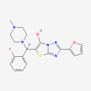 molecular formula C20H20FN5O2S B2947724 5-((2-Fluorophenyl)(4-methylpiperazin-1-yl)methyl)-2-(furan-2-yl)thiazolo[3,2-b][1,2,4]triazol-6-ol CAS No. 887221-68-3