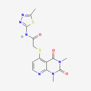 2-((1,3-dimethyl-2,4-dioxo-1,2,3,4-tetrahydropyrido[2,3-d]pyrimidin-5-yl)thio)-N-(5-methyl-1,3,4-thiadiazol-2-yl)acetamide