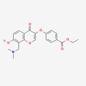 molecular formula C21H21NO6 B2947750 ethyl 4-({8-[(dimethylamino)methyl]-7-hydroxy-4-oxo-4H-chromen-3-yl}oxy)benzoate CAS No. 842962-47-4