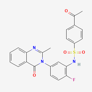 molecular formula C23H18FN3O4S B2947751 4-acetyl-N-(2-fluoro-5-(2-methyl-4-oxoquinazolin-3(4H)-yl)phenyl)benzenesulfonamide CAS No. 899969-85-8