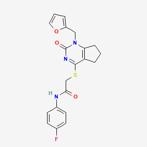 N-(4-fluorophenyl)-2-[[1-(furan-2-ylmethyl)-2-oxo-6,7-dihydro-5H-cyclopenta[d]pyrimidin-4-yl]sulfanyl]acetamide
