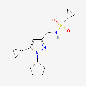 N-((1-cyclopentyl-5-cyclopropyl-1H-pyrazol-3-yl)methyl)cyclopropanesulfonamide