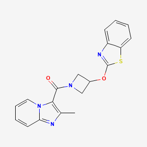 molecular formula C19H16N4O2S B2947764 (3-(Benzo[d]thiazol-2-yloxy)azetidin-1-yl)(2-methylimidazo[1,2-a]pyridin-3-yl)methanone CAS No. 1795492-22-6