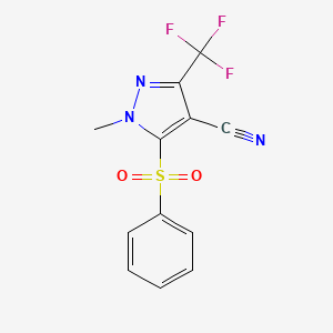 1-methyl-5-(phenylsulfonyl)-3-(trifluoromethyl)-1H-pyrazole-4-carbonitrile