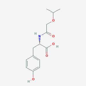 molecular formula C14H19NO5 B2947772 (2S)-3-(4-Hydroxyphenyl)-2-[(2-propan-2-yloxyacetyl)amino]propanoic acid CAS No. 1922901-85-6