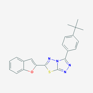 molecular formula C21H18N4OS B294778 6-(1-Benzofuran-2-yl)-3-(4-tert-butylphenyl)[1,2,4]triazolo[3,4-b][1,3,4]thiadiazole 