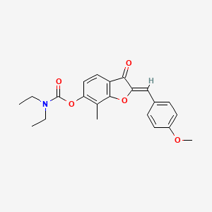 (Z)-2-(4-methoxybenzylidene)-7-methyl-3-oxo-2,3-dihydrobenzofuran-6-yl diethylcarbamate