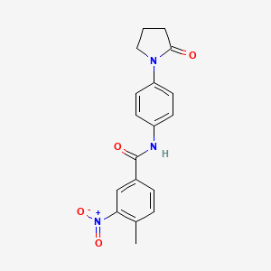 4-methyl-3-nitro-N-(4-(2-oxopyrrolidin-1-yl)phenyl)benzamide