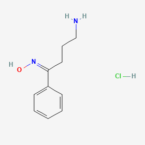 molecular formula C10H15ClN2O B2947786 N-(4-Amino-1-phenylbutylidene)hydroxylamine hydrochloride CAS No. 1173402-64-6
