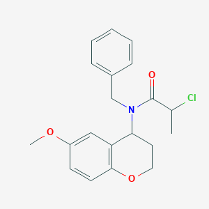 N-Benzyl-2-chloro-N-(6-methoxy-3,4-dihydro-2H-chromen-4-yl)propanamide