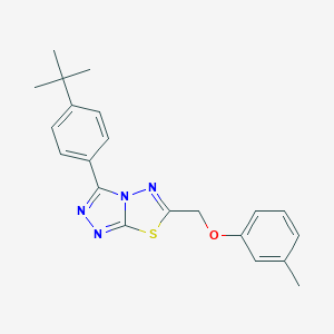molecular formula C21H22N4OS B294780 3-(4-Tert-butylphenyl)-6-[(3-methylphenoxy)methyl][1,2,4]triazolo[3,4-b][1,3,4]thiadiazole 