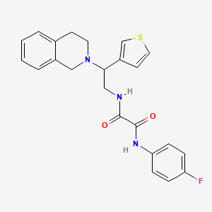 molecular formula C23H22FN3O2S B2947800 N1-(2-(3,4-dihydroisoquinolin-2(1H)-yl)-2-(thiophen-3-yl)ethyl)-N2-(4-fluorophenyl)oxalamide CAS No. 954618-54-3