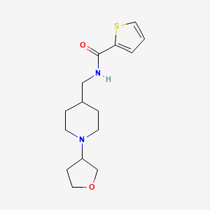 molecular formula C15H22N2O2S B2947808 N-((1-(tetrahydrofuran-3-yl)piperidin-4-yl)methyl)thiophene-2-carboxamide CAS No. 2034304-94-2