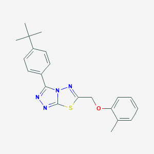 molecular formula C21H22N4OS B294781 3-(4-Tert-butylphenyl)-6-[(2-methylphenoxy)methyl][1,2,4]triazolo[3,4-b][1,3,4]thiadiazole 