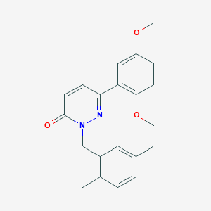 molecular formula C21H22N2O3 B2947812 6-(2,5-二甲氧基苯基)-2-[(2,5-二甲基苯基)甲基]吡啶并-3-酮 CAS No. 922914-53-2