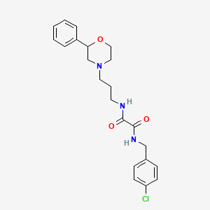 molecular formula C22H26ClN3O3 B2947815 N1-(4-chlorobenzyl)-N2-(3-(2-phenylmorpholino)propyl)oxalamide CAS No. 954025-98-0
