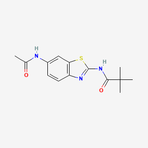 molecular formula C14H17N3O2S B2947823 N-(6-acetamidobenzo[d]thiazol-2-yl)pivalamide CAS No. 313660-19-4