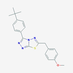 molecular formula C21H22N4OS B294783 3-(4-Tert-butylphenyl)-6-(4-methoxybenzyl)[1,2,4]triazolo[3,4-b][1,3,4]thiadiazole 