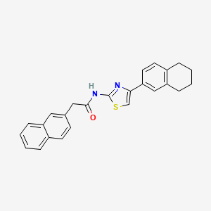 molecular formula C25H22N2OS B2947830 2-(naphthalen-2-yl)-N-(4-(5,6,7,8-tetrahydronaphthalen-2-yl)thiazol-2-yl)acetamide CAS No. 955829-02-4