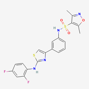N-(3-(2-((2,4-difluorophenyl)amino)thiazol-4-yl)phenyl)-3,5-dimethylisoxazole-4-sulfonamide
