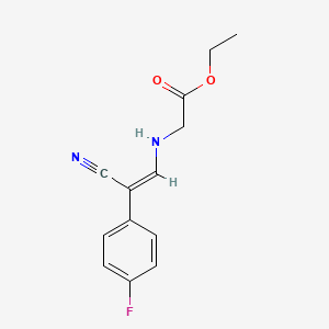 molecular formula C13H13FN2O2 B2947838 ethyl 2-{[(Z)-2-cyano-2-(4-fluorophenyl)ethenyl]amino}acetate CAS No. 478249-05-7