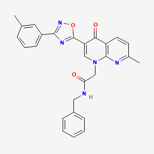 N-benzyl-2-{7-methyl-3-[3-(3-methylphenyl)-1,2,4-oxadiazol-5-yl]-4-oxo-1,4-dihydro-1,8-naphthyridin-1-yl}acetamide