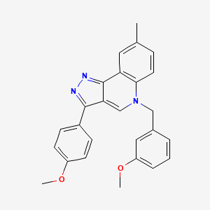 molecular formula C26H23N3O2 B2947847 5-(3-甲氧基苄基)-3-(4-甲氧基苯基)-8-甲基-5H-吡唑并[4,3-c]喹啉 CAS No. 866811-04-3