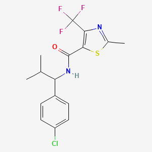 molecular formula C16H16ClF3N2OS B2947849 N-[1-(4-氯苯基)-2-甲基丙基]-2-甲基-4-(三氟甲基)-1,3-噻唑-5-甲酰胺 CAS No. 339011-83-5