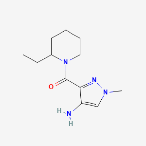 molecular formula C12H20N4O B2947852 3-[(2-Ethylpiperidin-1-yl)carbonyl]-1-methyl-1H-pyrazol-4-amine CAS No. 1491492-26-2