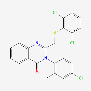 3-(4-chloro-2-methylphenyl)-2-{[(2,6-dichlorophenyl)sulfanyl]methyl}-4(3H)-quinazolinone