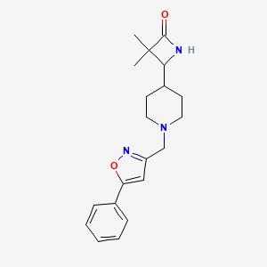 3,3-Dimethyl-4-[1-[(5-phenyl-1,2-oxazol-3-yl)methyl]piperidin-4-yl]azetidin-2-one