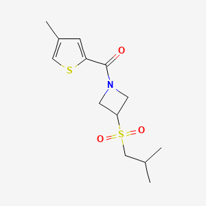 molecular formula C13H19NO3S2 B2947869 (3-(Isobutylsulfonyl)azetidin-1-yl)(4-methylthiophen-2-yl)methanone CAS No. 1797632-26-8