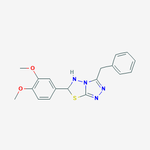 molecular formula C18H18N4O2S B294787 3-Benzyl-6-(3,4-dimethoxyphenyl)-5,6-dihydro[1,2,4]triazolo[3,4-b][1,3,4]thiadiazole 