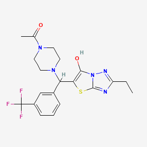 1-(4-((2-Ethyl-6-hydroxythiazolo[3,2-b][1,2,4]triazol-5-yl)(3-(trifluoromethyl)phenyl)methyl)piperazin-1-yl)ethanone