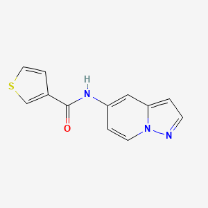 molecular formula C12H9N3OS B2947875 N-(pyrazolo[1,5-a]pyridin-5-yl)thiophene-3-carboxamide CAS No. 2034338-79-7