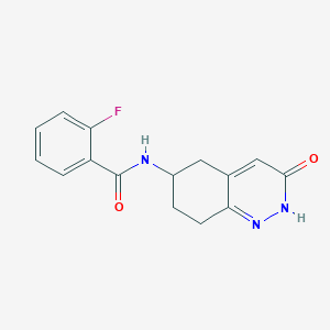 molecular formula C15H14FN3O2 B2947881 2-氟基-N-(3-氧代-2,3,5,6,7,8-六氢环辛诺林-6-基)苯甲酰胺 CAS No. 1904369-71-6