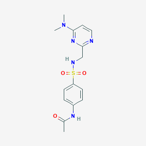 molecular formula C15H19N5O3S B2947882 N-(4-(N-((4-(二甲氨基)嘧啶-2-基)甲基)磺酰基)苯基)乙酰胺 CAS No. 1797719-32-4