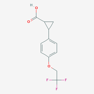 molecular formula C12H11F3O3 B2947884 2-[4-(2,2,2-Trifluoroethoxy)phenyl]cyclopropanecarboxylicacid CAS No. 1226460-11-2