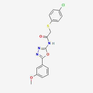 2-(4-chlorophenyl)sulfanyl-N-[5-(3-methoxyphenyl)-1,3,4-oxadiazol-2-yl]acetamide