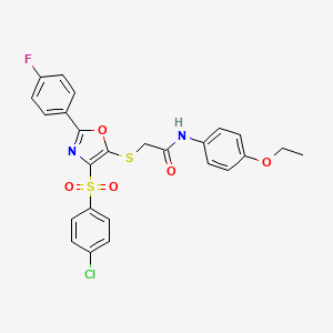 2-((4-((4-chlorophenyl)sulfonyl)-2-(4-fluorophenyl)oxazol-5-yl)thio)-N-(4-ethoxyphenyl)acetamide