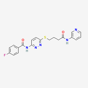 4-fluoro-N-(6-((4-oxo-4-(pyridin-3-ylamino)butyl)thio)pyridazin-3-yl)benzamide