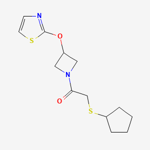 2-(Cyclopentylthio)-1-(3-(thiazol-2-yloxy)azetidin-1-yl)ethanone