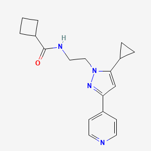 molecular formula C18H22N4O B2947917 N-(2-(5-cyclopropyl-3-(pyridin-4-yl)-1H-pyrazol-1-yl)ethyl)cyclobutanecarboxamide CAS No. 1797616-40-0