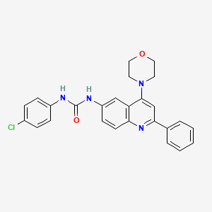 N-(4-chlorophenyl)-N'-(4-morpholino-2-phenyl-6-quinolyl)urea