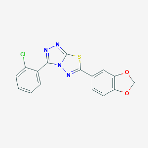 molecular formula C16H9ClN4O2S B294794 6-(1,3-Benzodioxol-5-yl)-3-(2-chlorophenyl)[1,2,4]triazolo[3,4-b][1,3,4]thiadiazole 