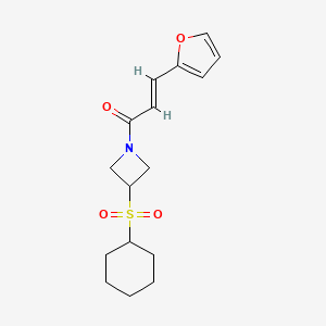 (E)-1-(3-(cyclohexylsulfonyl)azetidin-1-yl)-3-(furan-2-yl)prop-2-en-1-one