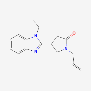 molecular formula C16H19N3O B2947947 4-(1-Ethylbenzimidazol-2-yl)-1-prop-2-enylpyrrolidin-2-one CAS No. 881431-13-6